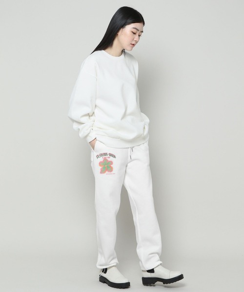 ALAND(エーランド)の「【UNISEX】GROVE×ALAND/GV flowerモチーフパンツ(裏起毛) /グローブ/ 2988733(スウェットパンツ・レディース・オフホワイト/チャコール・LARGE/MEDIUM)」の8枚目の写真