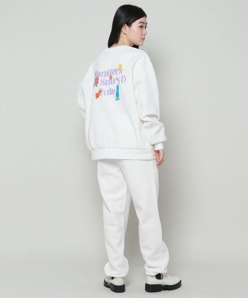 ALAND(エーランド)の「【UNISEX】GROVE×ALAND/GV flowerモチーフパンツ(裏起毛) /グローブ/ 2988733(スウェットパンツ・レディース・オフホワイト/チャコール・LARGE/MEDIUM)」の9枚目の写真