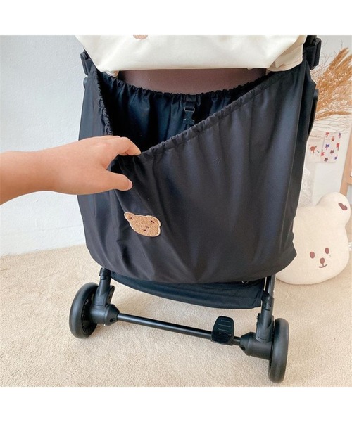 lit.Cy(リットシー)の「大容量 ベビーカーアンダーバッグ 荷物入れ(ベビーカー/ベビーカー用品・レディース・ベージュ/オフホワイト/ホワイト系その他/ブラック/ブラック系その他/ホワイト系その他2・FREE)」の1枚目の写真