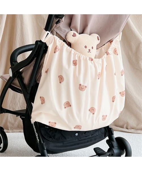 lit.Cy(リットシー)の「大容量 ベビーカーアンダーバッグ 荷物入れ(ベビーカー/ベビーカー用品・レディース・ベージュ/オフホワイト/ホワイト系その他/ブラック/ブラック系その他/ホワイト系その他2・FREE)」の9枚目の写真