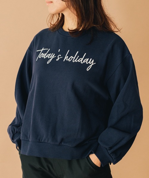 unica(ユニカ)の「today'sトレーナー(スウェット・レディース・ネイビー/オフホワイト・FREE)」の1枚目の写真