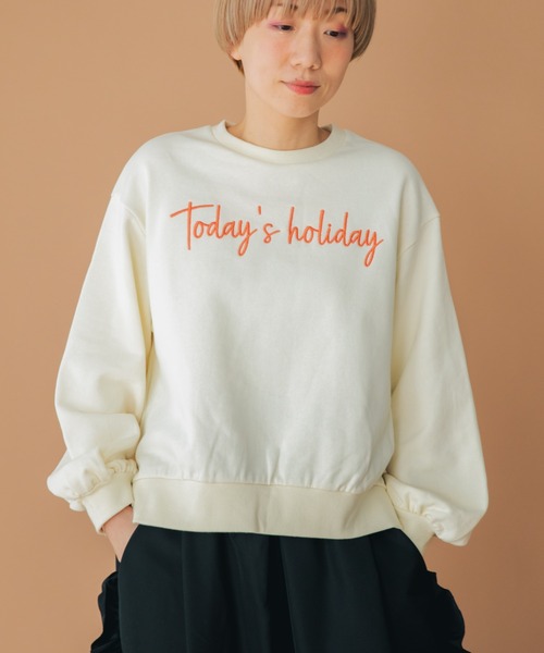 unica(ユニカ)の「today'sトレーナー(スウェット・レディース・ネイビー/オフホワイト・FREE)」の2枚目の写真
