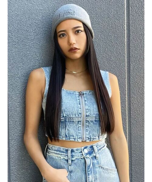 EMODA(エモダ)の「フロントジップデニムビスチェ(キャミソール・レディース・グレー/ブラック/ライトブルー・SMALL/MEDIUM)」の10枚目の写真