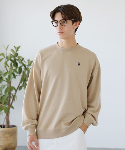 U.S. POLO ASSN.(ユーエスポロアッスン)の「裏毛ワンポイントロゴクルーネックスウェット 配色(スウェット・メンズ・ベージュ/グレー/ブラック/グレー系/アイボリー/ブラック系/ネイビー・S/L/M)」の6枚目の写真