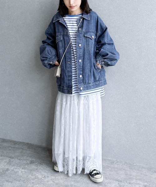 【reca⠀】オーバーサイズデニムジャケット セール】オーバーサイズデニムジャケット（デニムジャケット）｜reca