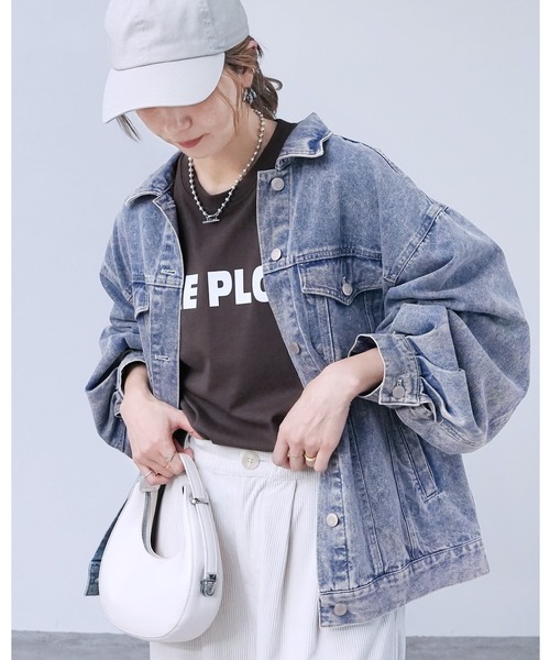 reca（レカ）の「オーバーサイズデニムジャケット（デニムジャケット・レディース・ライトブルー/ブルー/ブラック・M/L/S）」の20枚目の写真