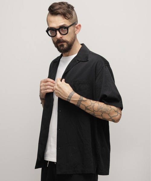schott（ショット）の「Schott/ショット/CR PLAIN SHIRT/プレーンシャツ（シャツ/ブラウス・メンズ・ブラック/サックスブルー/ピンク・M/S/XL/L）」の2枚目の写真