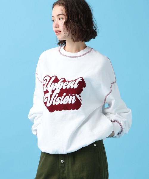 PBLIM(ページボーイリム)の「PBLIM/カラーフロッキースウェット(スウェット・レディース・オフホワイト/ブルー/グリーン・MEDIUM/LARGE)」の6枚目の写真