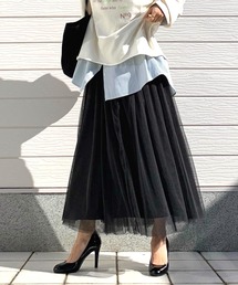 Q | デニムチュールスカート(スカート)