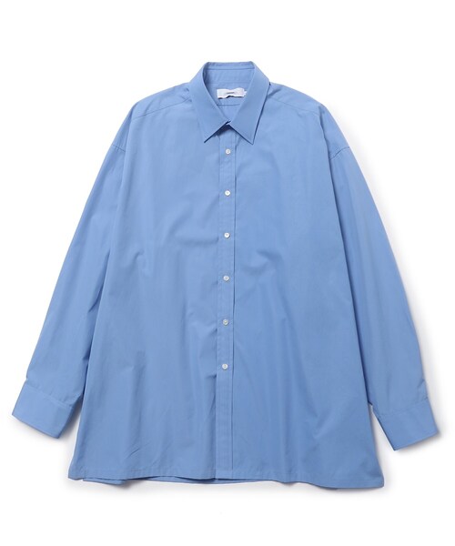 Graphpaper グラフペーパー ハイカウント レギュラーシャツ 長袖 青 Graphpaper (グラフペーパー) High Count Regular Collar Shirt