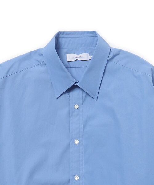 Graphpaper グラフペーパー ハイカウント レギュラーシャツ 長袖 青 Graphpaper (グラフペーパー) High Count Regular Collar Shirt