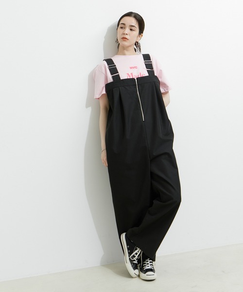 Le Minor♡新品タグ付きコットンチノサロペット オーバーオール ブラック Le Minor♡新品タグ付きコットンチノサロペット オーバーオール