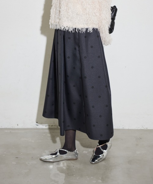 Shelly island（シェリーアイランド）の「ドットギャザースカート（スカート・レディース・ホワイト/ブラック・M）」の17枚目の写真