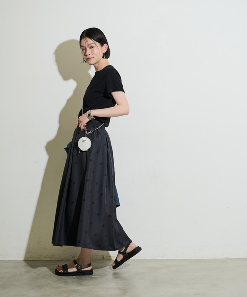 Shelly island（シェリーアイランド）の「ドットギャザースカート（スカート・レディース・ホワイト/ブラック・M）」の14枚目の写真