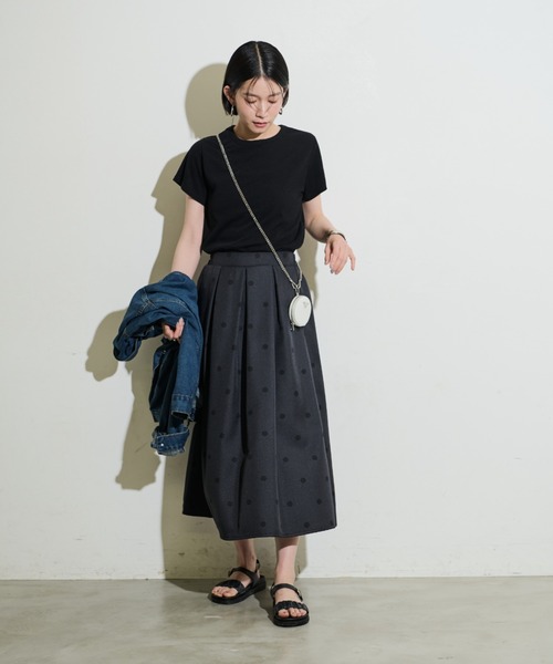 シャイニードットギャザースカート ドット刺繍ギャザースカート｜Stola.（ストラ）公式通販サイト