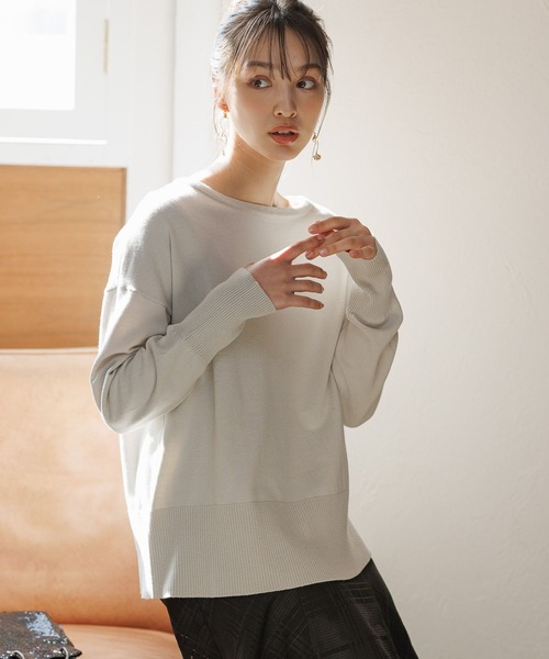 Andemiu（アンデミュウ）の「【WEB限定】ユルボートネックニット110748（ニット/セーター・レディース・アイボリー/グリーン/ブルー/グレー/ブラック・FREE）」の21枚目の写真