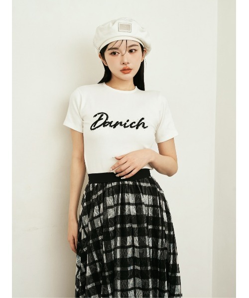 Darich（ダーリッチ）の「エンブロイダリーパールTシャツ（Tシャツ/カットソー・レディース・ホワイト/サックスブルー/ブラック・FREE）」の4枚目の写真