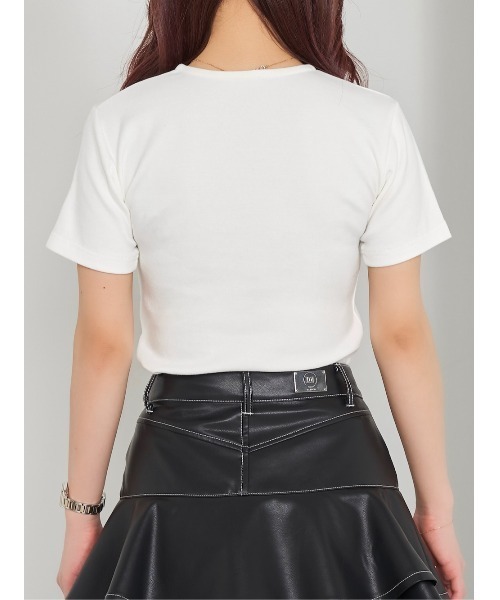 Darich（ダーリッチ）の「エンブロイダリーパールTシャツ（Tシャツ/カットソー・レディース・ホワイト/サックスブルー/ブラック・FREE）」の18枚目の写真