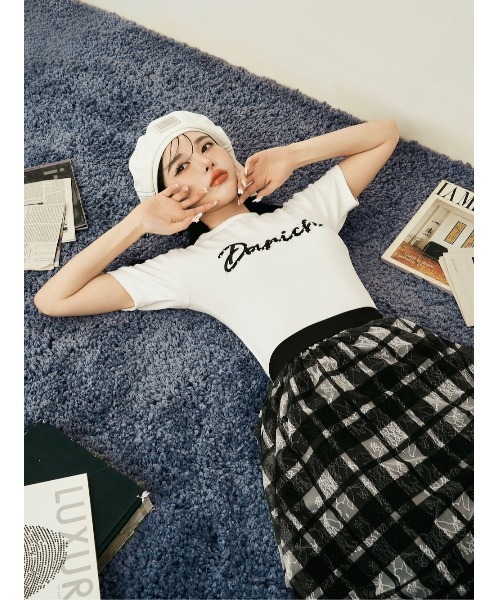 エンブロイダリーパールTシャツ（Tシャツ/カットソー）｜Darich