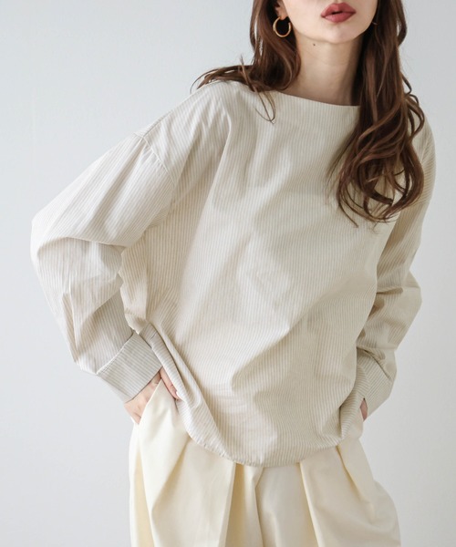 La-gemme(ラジェム)の「ストライプブラウス(シャツ/ブラウス・レディース・ブルー/ブラック/ベージュ・フリー)」の11枚目の写真