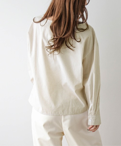 La-gemme(ラジェム)の「ストライプブラウス(シャツ/ブラウス・レディース・ブルー/ブラック/ベージュ・フリー)」の12枚目の写真