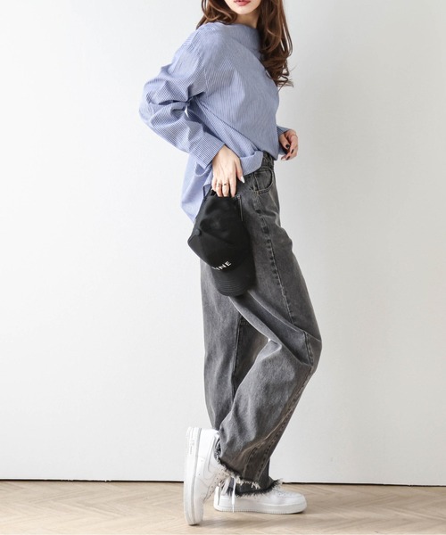 La-gemme(ラジェム)の「ストライプブラウス(シャツ/ブラウス・レディース・ブルー/ブラック/ベージュ・フリー)」の16枚目の写真