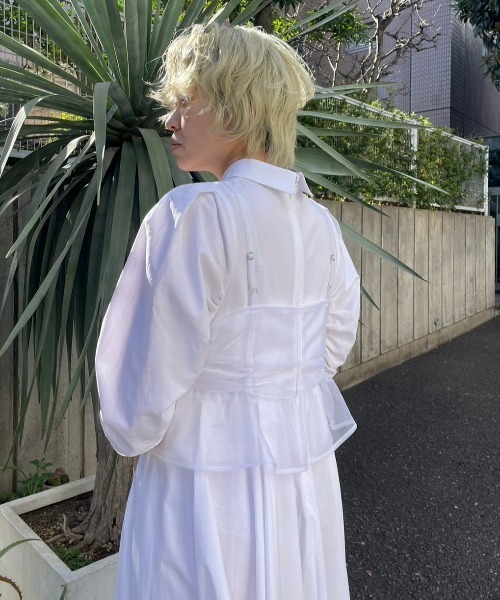 Candy Stripper(キャンディストリッパー)の「CAMI DOCKING SHIRT ワンピース(ワンピース・レディース・ブラック/オフホワイト/パープル・2)」の14枚目の写真