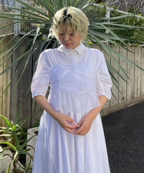 Candy Stripper(キャンディストリッパー)の「CAMI DOCKING SHIRT ワンピース(ワンピース・レディース・ブラック/オフホワイト/パープル・2)」の13枚目の写真