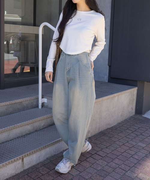 3.3 Field Trip （3.3フィールドトリップ）の「3.3 Field Trip／メタルロゴ長袖T 2105600（Tシャツ/カットソー・レディース・ブラック/ホワイト・FREE）」の4枚目の写真