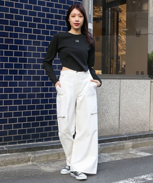 3.3 Field Trip （3.3フィールドトリップ）の「3.3 Field Trip／メタルロゴ長袖T 2105600（Tシャツ/カットソー・レディース・ブラック/ホワイト・FREE）」の7枚目の写真