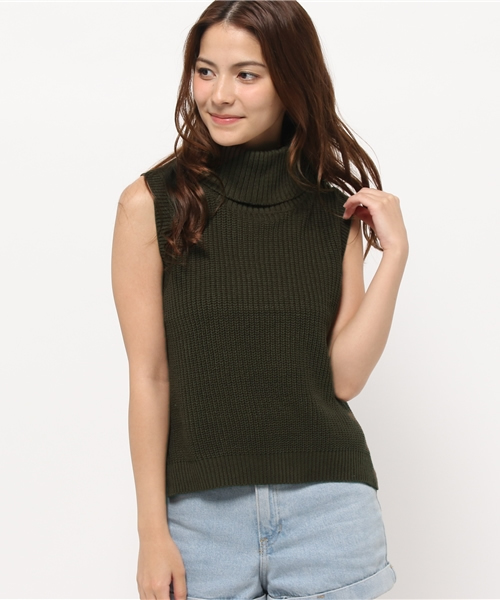 Chico(チコ)の「ハイネック畦ベスト(ニット/セーター・レディース・アイボリー/モスグリーン/ブラック/グレー・FREE)」の11枚目の写真