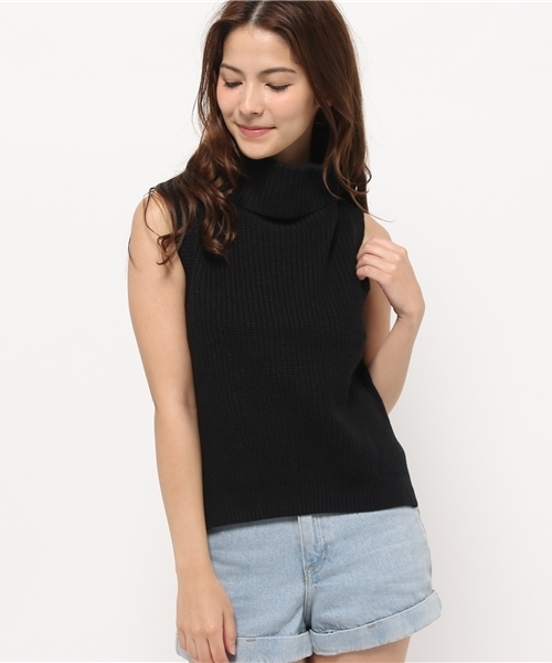 Chico(チコ)の「ハイネック畦ベスト(ニット/セーター・レディース・アイボリー/モスグリーン/ブラック/グレー・FREE)」の15枚目の写真