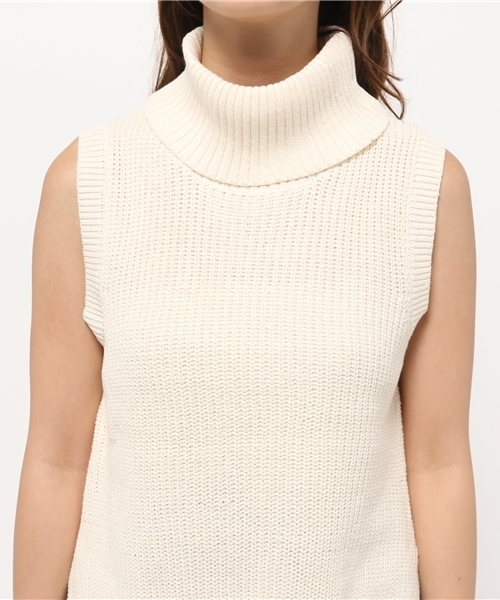 Chico(チコ)の「ハイネック畦ベスト(ニット/セーター・レディース・アイボリー/モスグリーン/ブラック/グレー・FREE)」の8枚目の写真