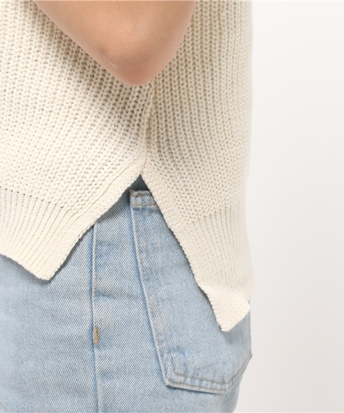 Chico(チコ)の「ハイネック畦ベスト(ニット/セーター・レディース・アイボリー/モスグリーン/ブラック/グレー・FREE)」の9枚目の写真