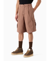 【エンポリオ アルマーニ】Emporio Armani Sustainability Values Capsule Collection カーゴバミューダパンツ オーガニックポプリン ガーメントダイ