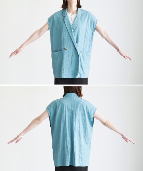 reca（レカ）の「テーラーカラーベスト（ベスト・レディース・ブラック/イエロー系その他/ブルー/モカ・FREE）」の11枚目の写真