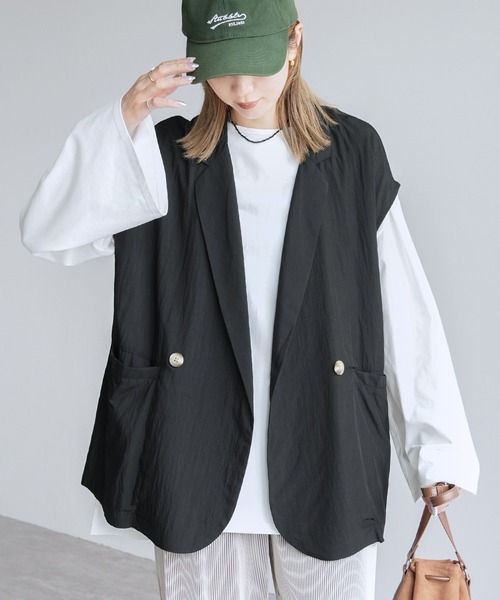 reca（レカ）の「テーラーカラーベスト（ベスト・レディース・ブラック/イエロー系その他/ブルー/モカ・FREE）」の6枚目の写真