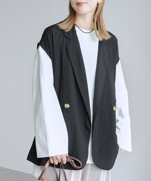 reca（レカ）の「テーラーカラーベスト（ベスト・レディース・ブラック/イエロー系その他/ブルー/モカ・FREE）」の5枚目の写真