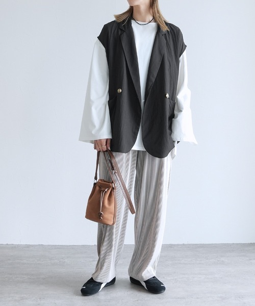 reca（レカ）の「テーラーカラーベスト（ベスト・レディース・ブラック/イエロー系その他/ブルー/モカ・FREE）」の7枚目の写真