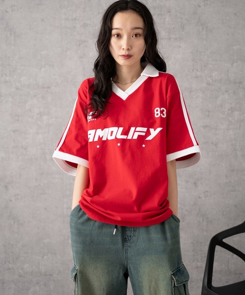 WEGO（ウィゴー）の「WEGO/ゲームグラフィックビッグT（Tシャツ/カットソー・レディース・レッド/ホワイト/ネイビー/アイボリー・FREE）」の4枚目の写真