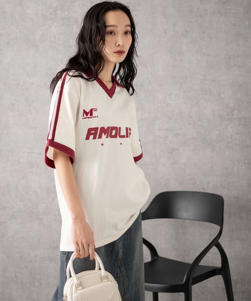 WEGO（ウィゴー）の「WEGO/ゲームグラフィックビッグT（Tシャツ/カットソー・レディース・レッド/ホワイト/ネイビー/アイボリー・FREE）」の17枚目の写真