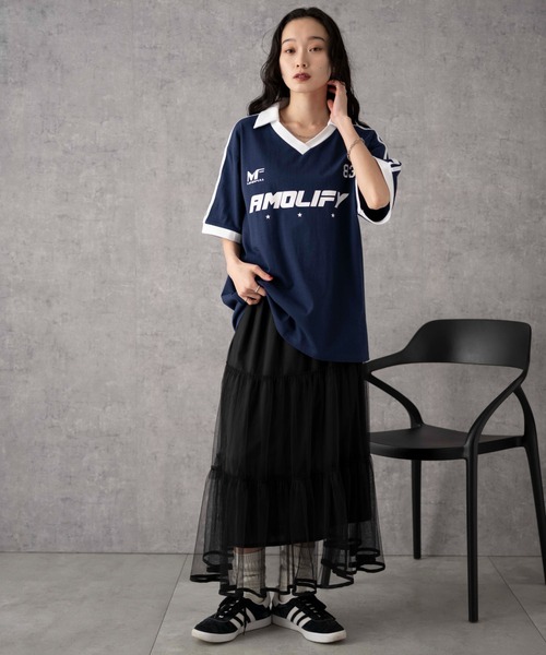 WEGO（ウィゴー）の「WEGO/ゲームグラフィックビッグT（Tシャツ/カットソー・レディース・レッド/ホワイト/ネイビー/アイボリー・FREE）」の7枚目の写真