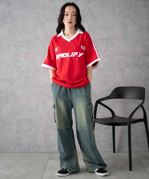 WEGO（ウィゴー）の「WEGO/ゲームグラフィックビッグT（Tシャツ/カットソー・レディース・レッド/ホワイト/ネイビー/アイボリー・FREE）」の8枚目の写真