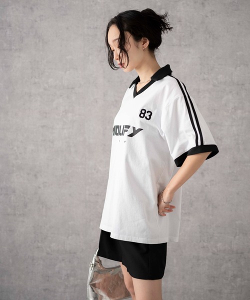 WEGO（ウィゴー）の「WEGO/ゲームグラフィックビッグT（Tシャツ/カットソー・レディース・レッド/ホワイト/ネイビー/アイボリー・FREE）」の13枚目の写真