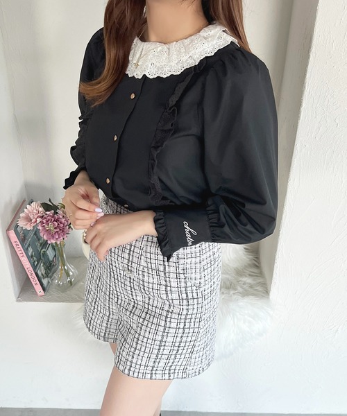 apres jour(アプレジュール)の「French Girly Collection コットンレースフリルブラウス【ZOZOTOWN限定アイテム】(シャツ/ブラウス・レディース・オフホワイト/ブラック・フリー/X-LARGE)」の15枚目の写真