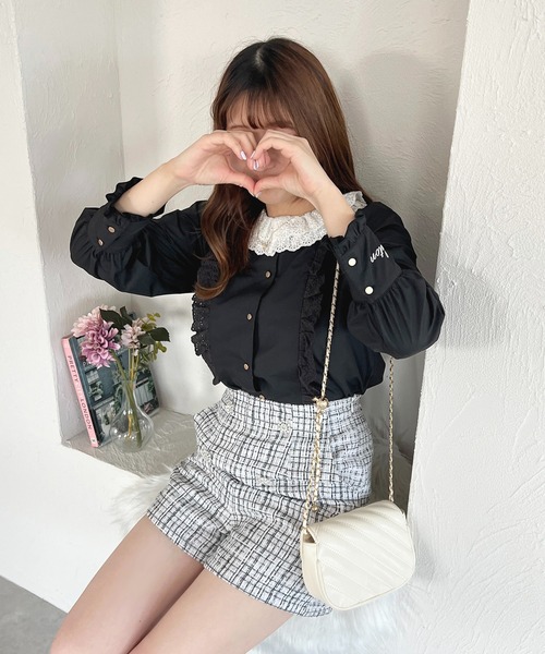 apres jour(アプレジュール)の「French Girly Collection コットンレースフリルブラウス【ZOZOTOWN限定アイテム】(シャツ/ブラウス・レディース・オフホワイト/ブラック・フリー/X-LARGE)」の13枚目の写真