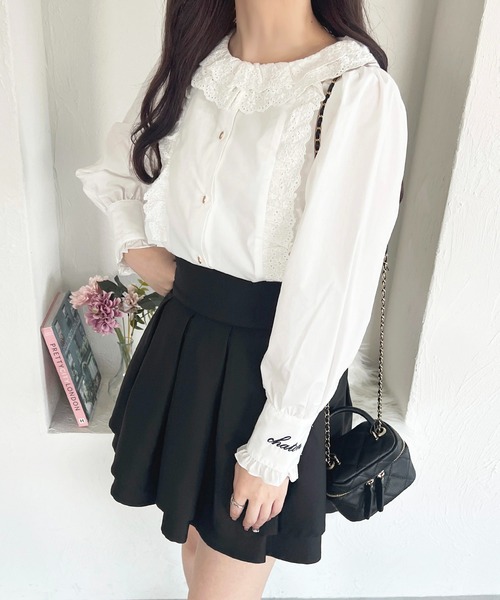 apres jour(アプレジュール)の「French Girly Collection コットンレースフリルブラウス【ZOZOTOWN限定アイテム】(シャツ/ブラウス・レディース・オフホワイト/ブラック・フリー/X-LARGE)」の7枚目の写真