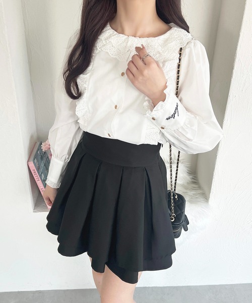 apres jour(アプレジュール)の「French Girly Collection コットンレースフリルブラウス【ZOZOTOWN限定アイテム】(シャツ/ブラウス・レディース・オフホワイト/ブラック・フリー/X-LARGE)」の8枚目の写真