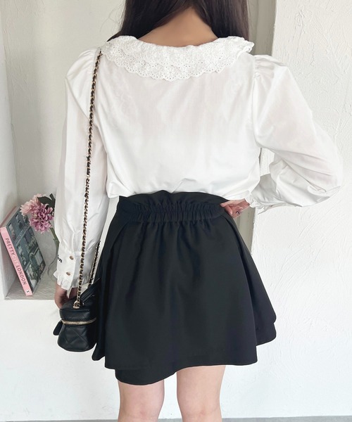 apres jour(アプレジュール)の「French Girly Collection コットンレースフリルブラウス【ZOZOTOWN限定アイテム】(シャツ/ブラウス・レディース・オフホワイト/ブラック・フリー/X-LARGE)」の9枚目の写真