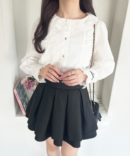 apres jour(アプレジュール)の「French Girly Collection コットンレースフリルブラウス【ZOZOTOWN限定アイテム】(シャツ/ブラウス・レディース・オフホワイト/ブラック・フリー/X-LARGE)」の5枚目の写真